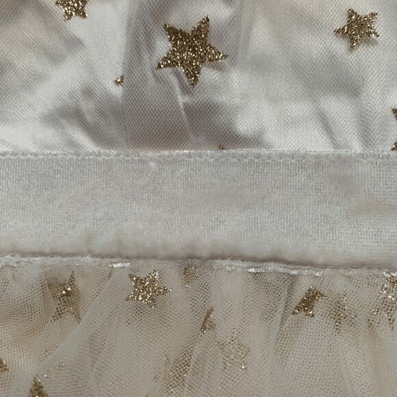 Rachel Parcell Pastel Pink Gold Metallic Glitter Star Tulle Dress Tiered Skirt - Picture 8 of 11